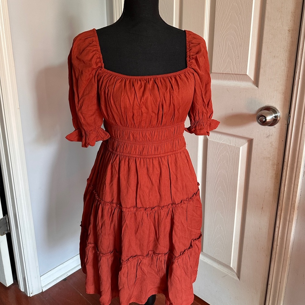 Medium brick orange dress